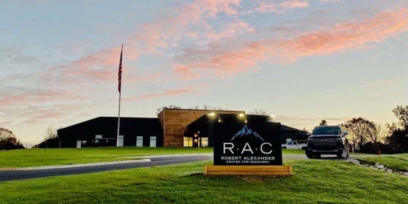 Exterior of Robert Alexander Center for Recovery at sunset.