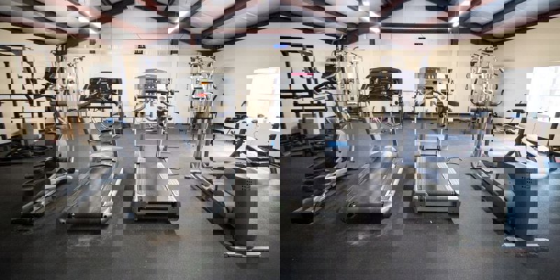 Gym with treadmills and strength equipment